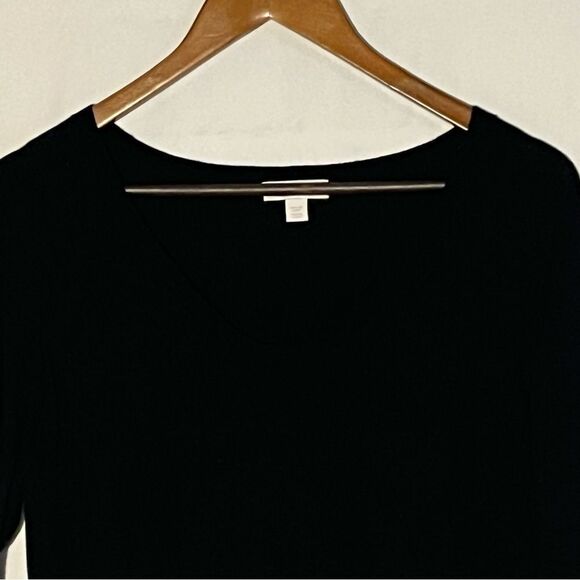 Women's Nordstrom 14th & Union Black Sweater with Ruffle at Wrist - Picture 3 of 7